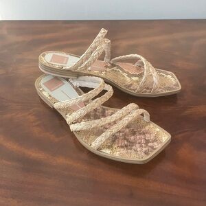 Dolce Vita Raffia Flat Slides Sz 8.5